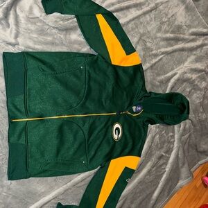 Reebok Green Bay Packer Zip Up Size Large